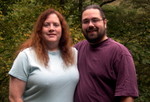 Cynthia and Ben on the deck out back
