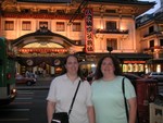 Mette and Cynthia in front of Kabuli theater
(Photo by Mette Pederson)