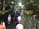 Climbing steps to Ieyasu's tomb - Nikko