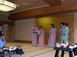 Karen presenting Anne Lavin and June Sakamoto with appreciation gifts
